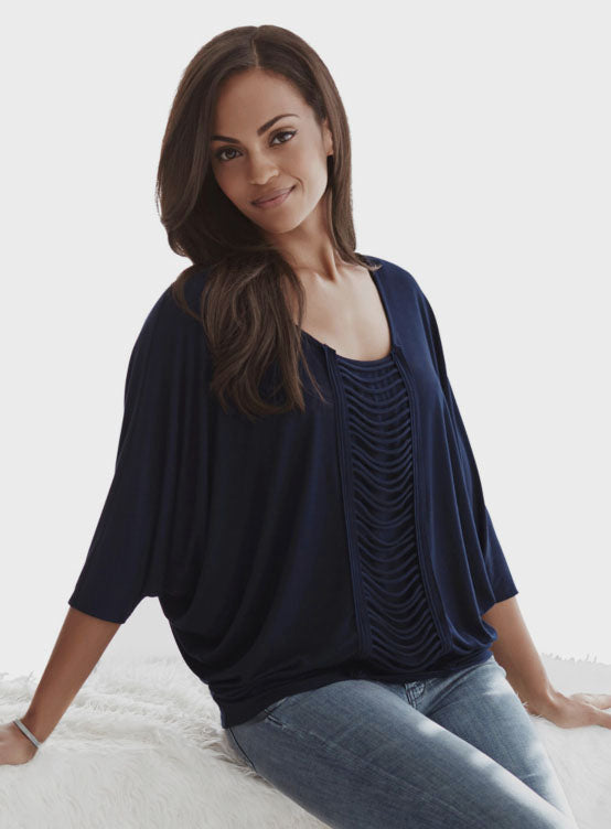 Linda Solid Ladder Knit Top