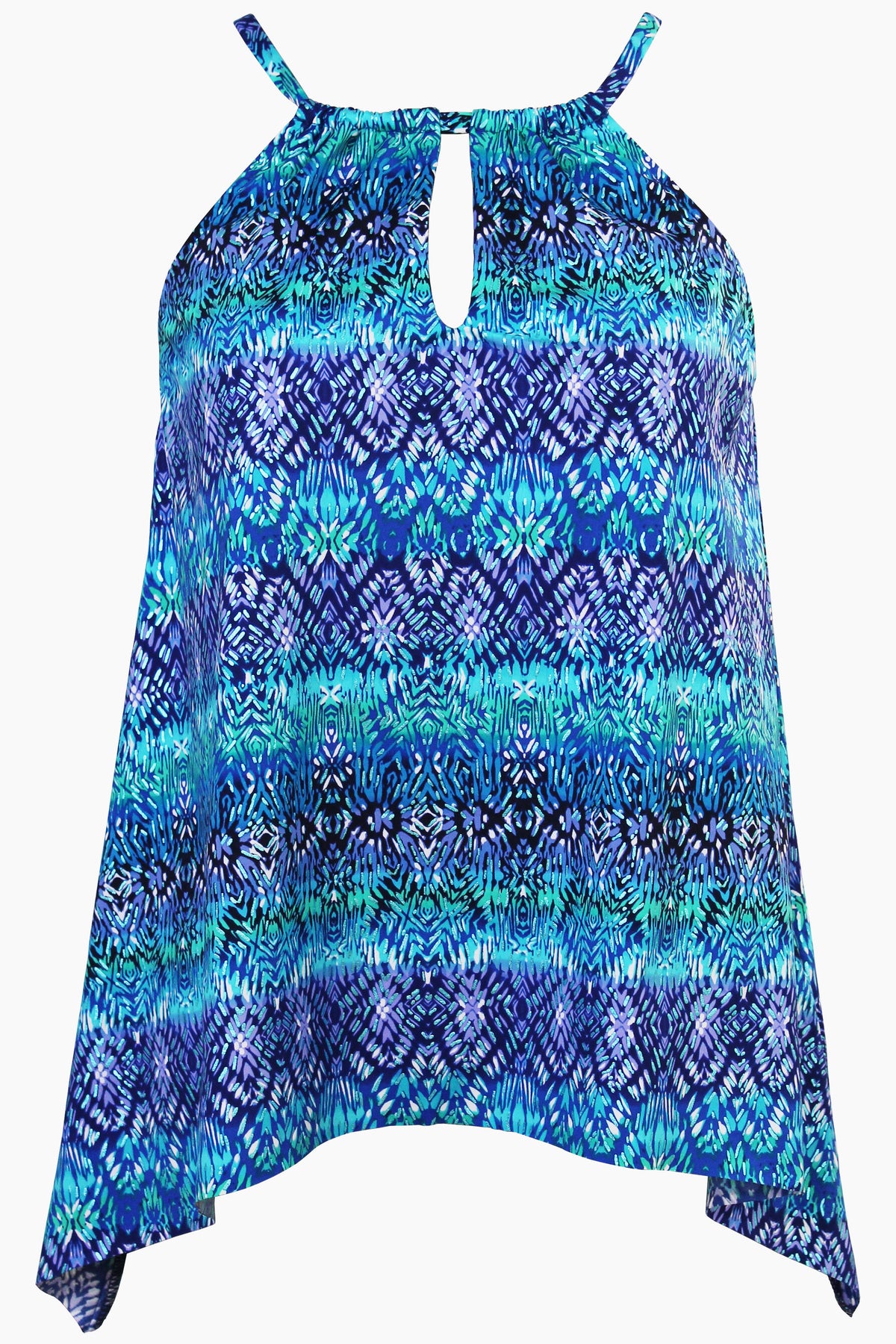 Blue Curacao Peephole Tankini