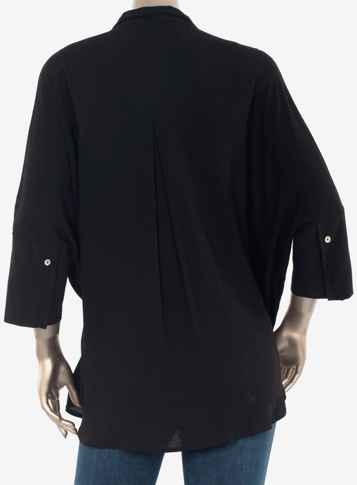 Oversized Solid Camp Shirt