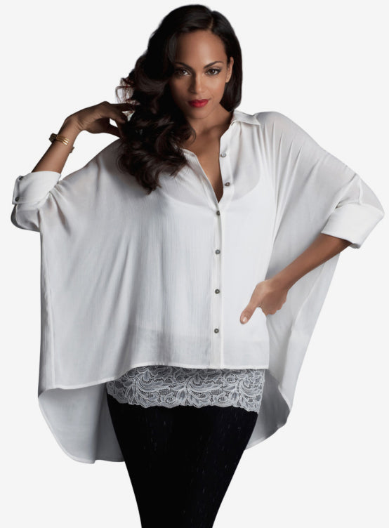 Oversized Solid Camp Shirt