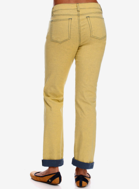 Katie Straight Leg Jean, Two Sided Linen