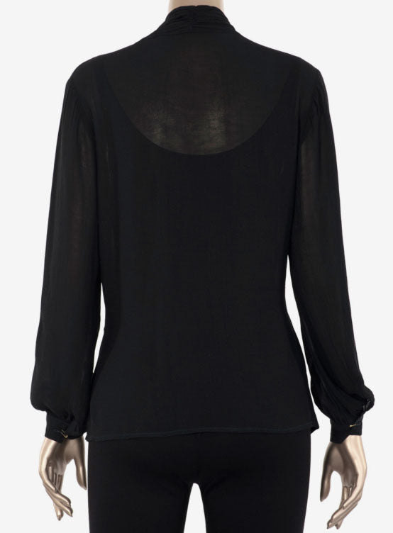 Riley Solid Wrap Front Blouse