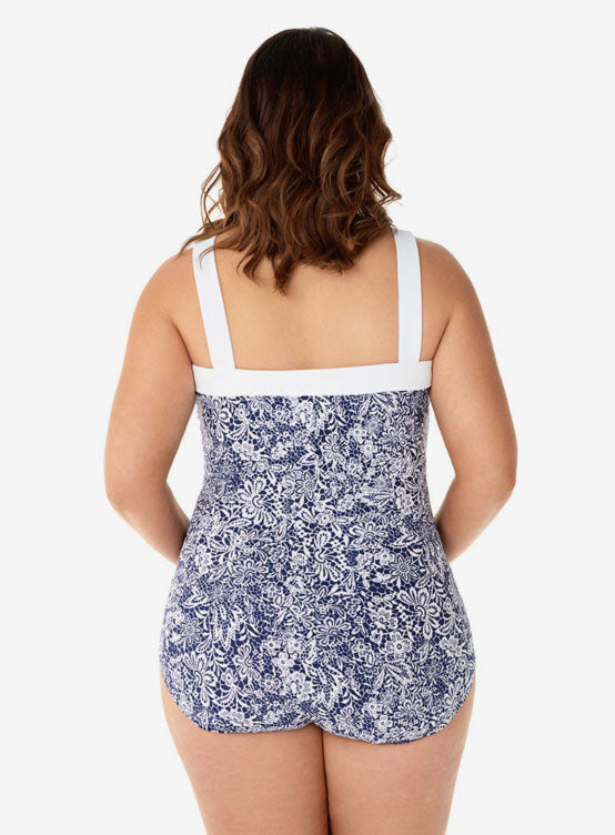 Women's Plus Lace Odyssey Square Neck Soft Cup Swimsuit