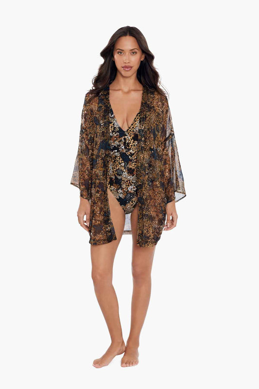 Bambu Sriracha Kimono Swim Cover Up