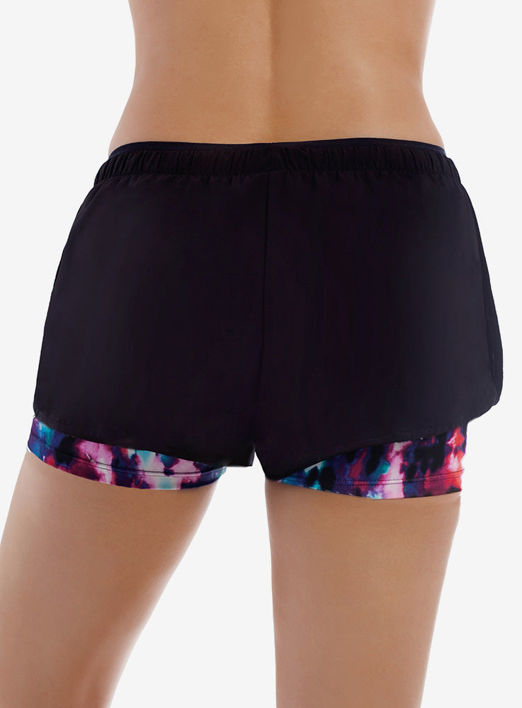 Grid Lock Swim Beach Skort