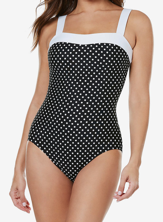 Spot On Square Neck Plus Swimsuit