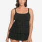 Black Tie Triple Tier Long Torso Swimdress