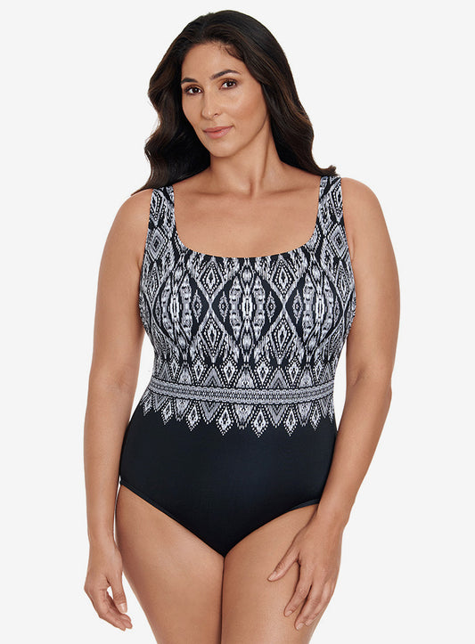 Lace Affair Double X-Back Tank Long Torso Swimsuit