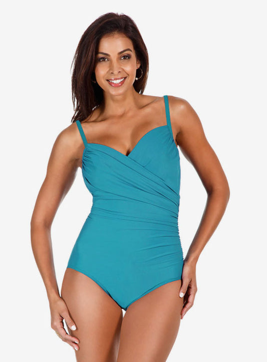 D-Cup Solid Captiva Underwire One Piece Swimsuit