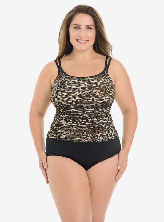 Women's Plus Purr-Fection Fauxkini Soft Cup One Piece Swimsuit