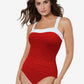 Pin Dot Square Neck One Piece Swimsuit